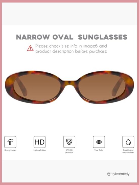 Retro Oval Sunglasses for Small Faces with Plastic Frames